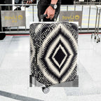1-Piece Tribal Geometric Diamond Pattern Black White  Suitcase Luggage Cover, Stretch Protective Sleeve