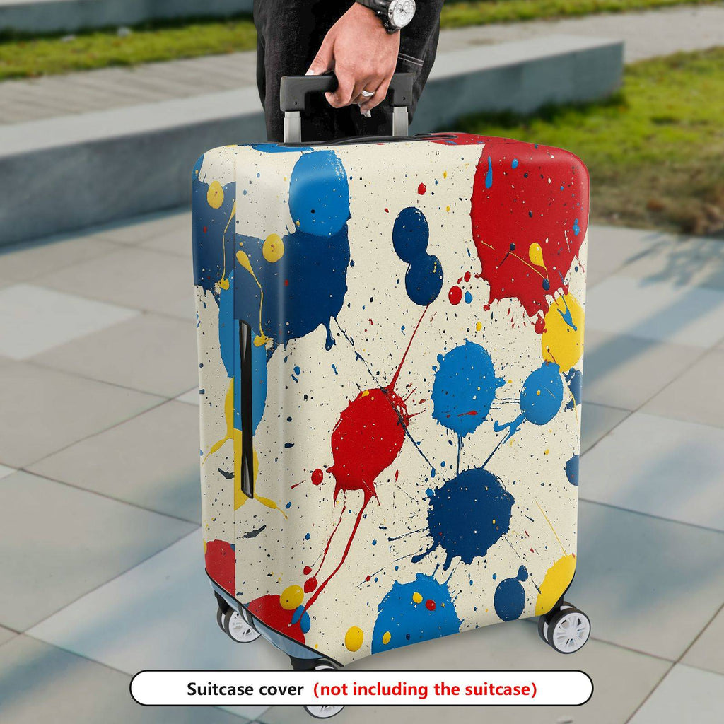 1-Piece Abstract Splatter Colorful Paint Art Pattern  Suitcase Luggage Cover, Stretch Protective Sleeve