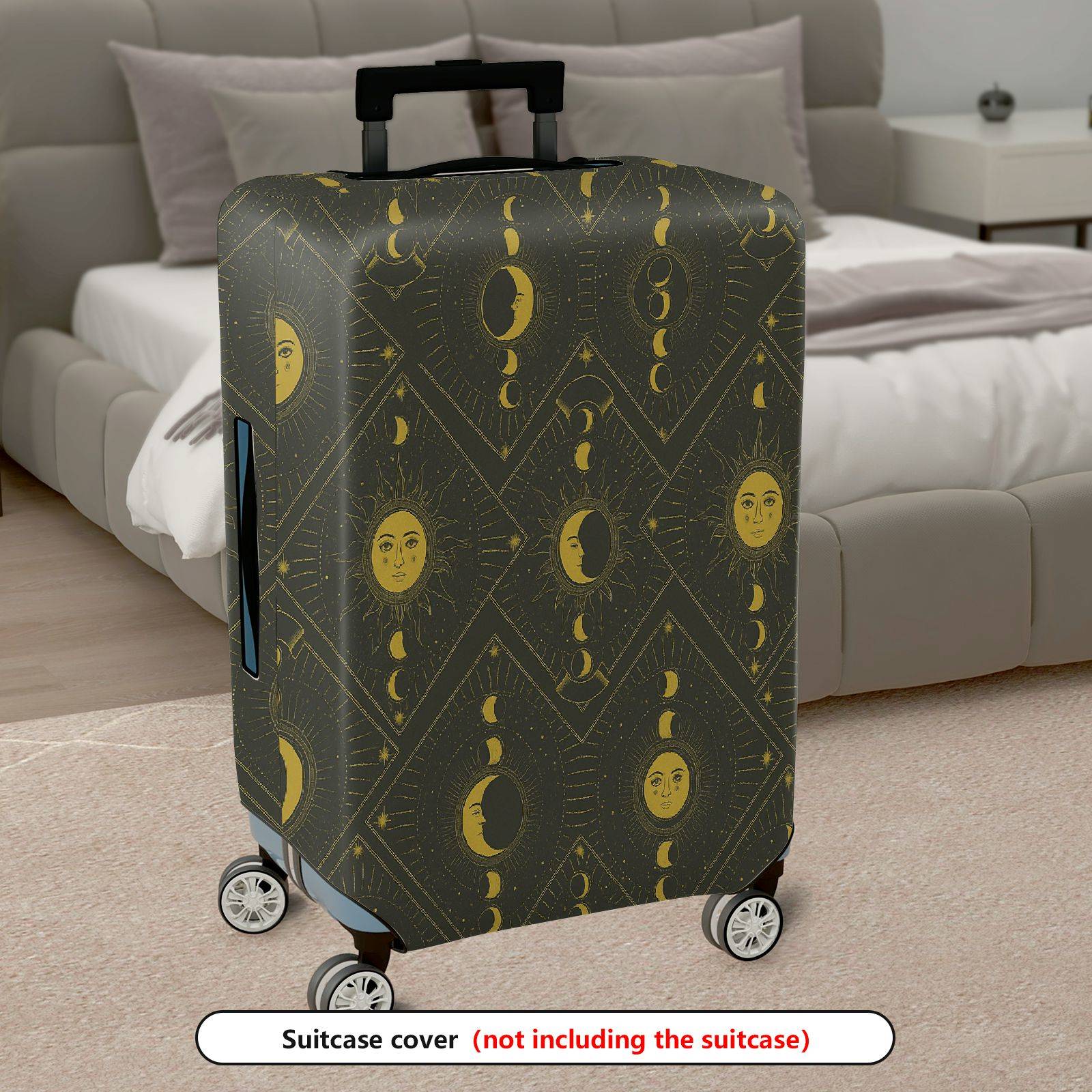 1-Piece Moon Sun Star Galaxy Mystic Geometric  Suitcase Luggage Cover, Stretch Protective Sleeve