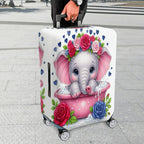 1-Piece Romantic Floral Pearl Heart Love  Suitcase Luggage Cover, Stretch Protective Sleeve