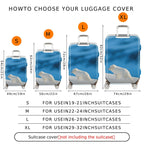 1-Piece Arctic Fox Winter Snowy Blue Landscape Travel  Suitcase Luggage Cover, Stretch Protective Sleeve