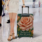 1-Piece Elegant Romantic Floral Glitter Typography  Suitcase Luggage Cover, Stretch Protective Sleeve