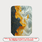 1-Piece Abstract Marble Gold Black White Swirl Artistic  Suitcase Luggage Cover, Stretch Protective Sleeve