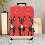 1-Piece Reindeer Snowflake Winter Red Cute Holiday  Suitcase Luggage Cover, Stretch Protective Sleeve