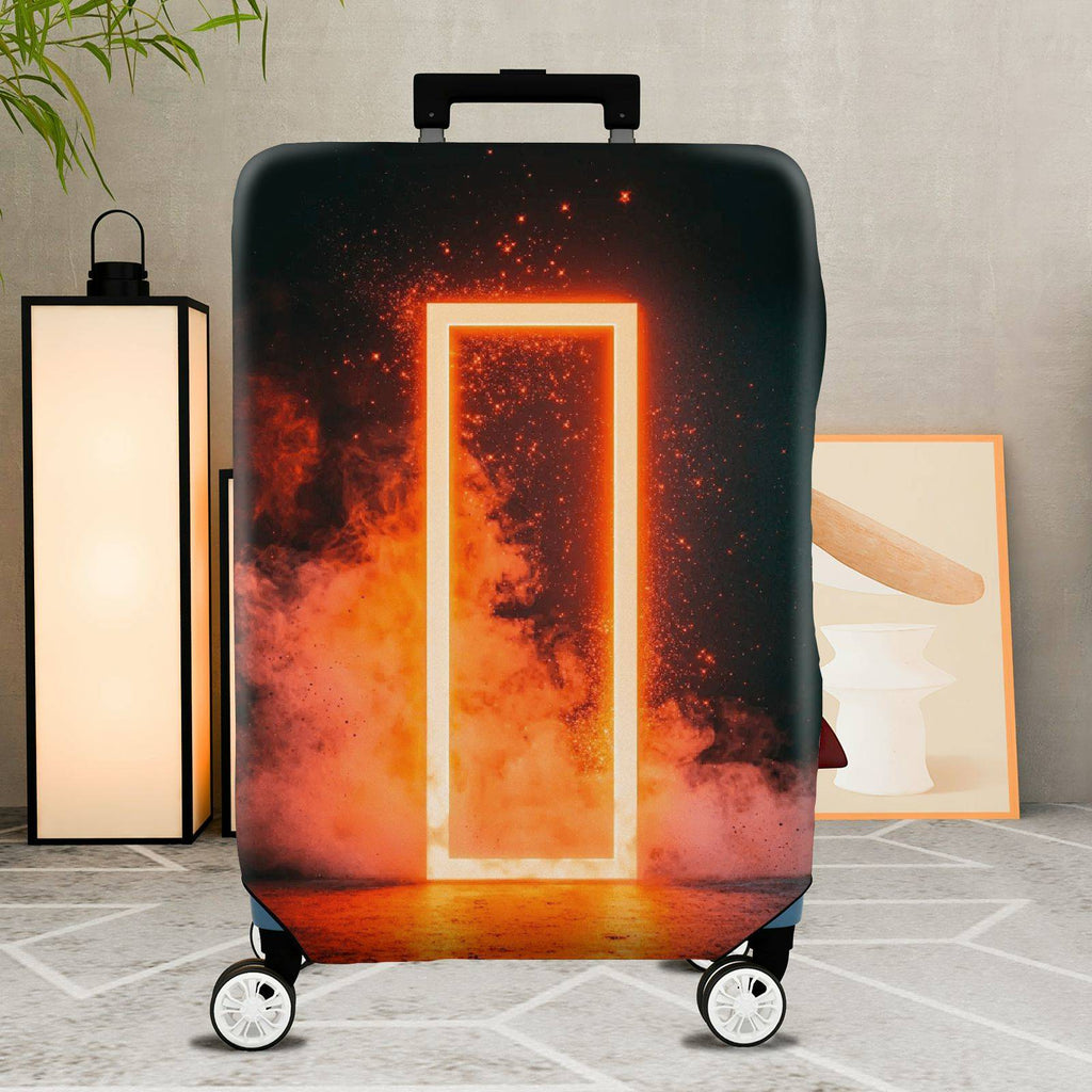 1-Piece Fiery Mysterious Futuristic Abstract Cosmic  Suitcase Luggage Cover, Stretch Protective Sleeve