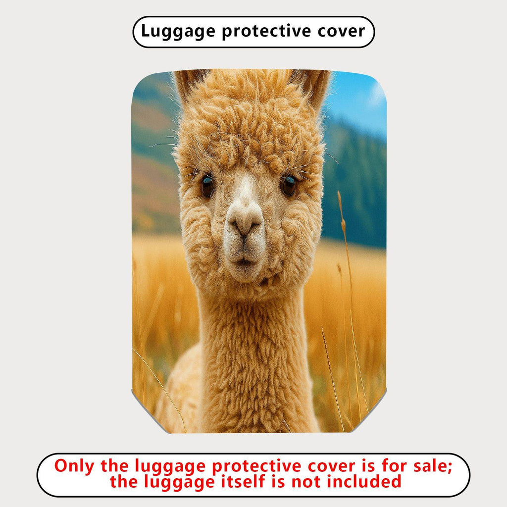 1-Piece Cute Alpaca Animal Nature Scenery Artistic  Suitcase Luggage Cover, Stretch Protective Sleeve