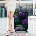 1-Piece Purple Green Artichoke Nature Floral Travel  Suitcase Luggage Cover, Stretch Protective Sleeve