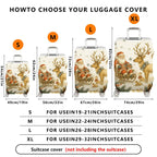 1-Piece Santa Reindeer Snowflakes Christmas Holiday Festive  Suitcase Luggage Cover, Stretch Protective Sleeve