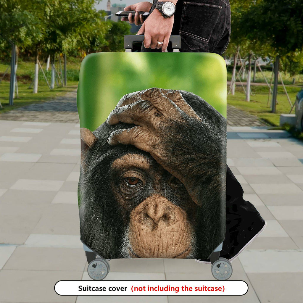 1-Piece Cute Monkey Forest Green Animal Nature Funny  Suitcase Luggage Cover, Stretch Protective Sleeve