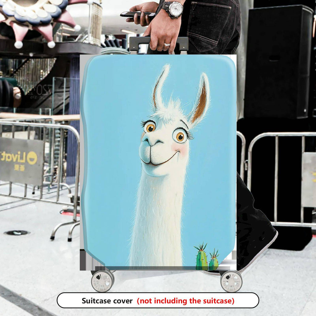 1-Piece Animal Travel Fun Happy Llama  Suitcase Luggage Cover, Stretch Protective Sleeve