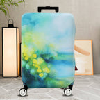 1-Piece Abstract Floral Watercolor Nature Bloom Green Yellow  Suitcase Luggage Cover, Stretch Protective Sleeve