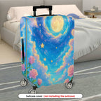1-Piece Moon Star Rose Artistic Fantasy Dreamy  Suitcase Luggage Cover, Stretch Protective Sleeve