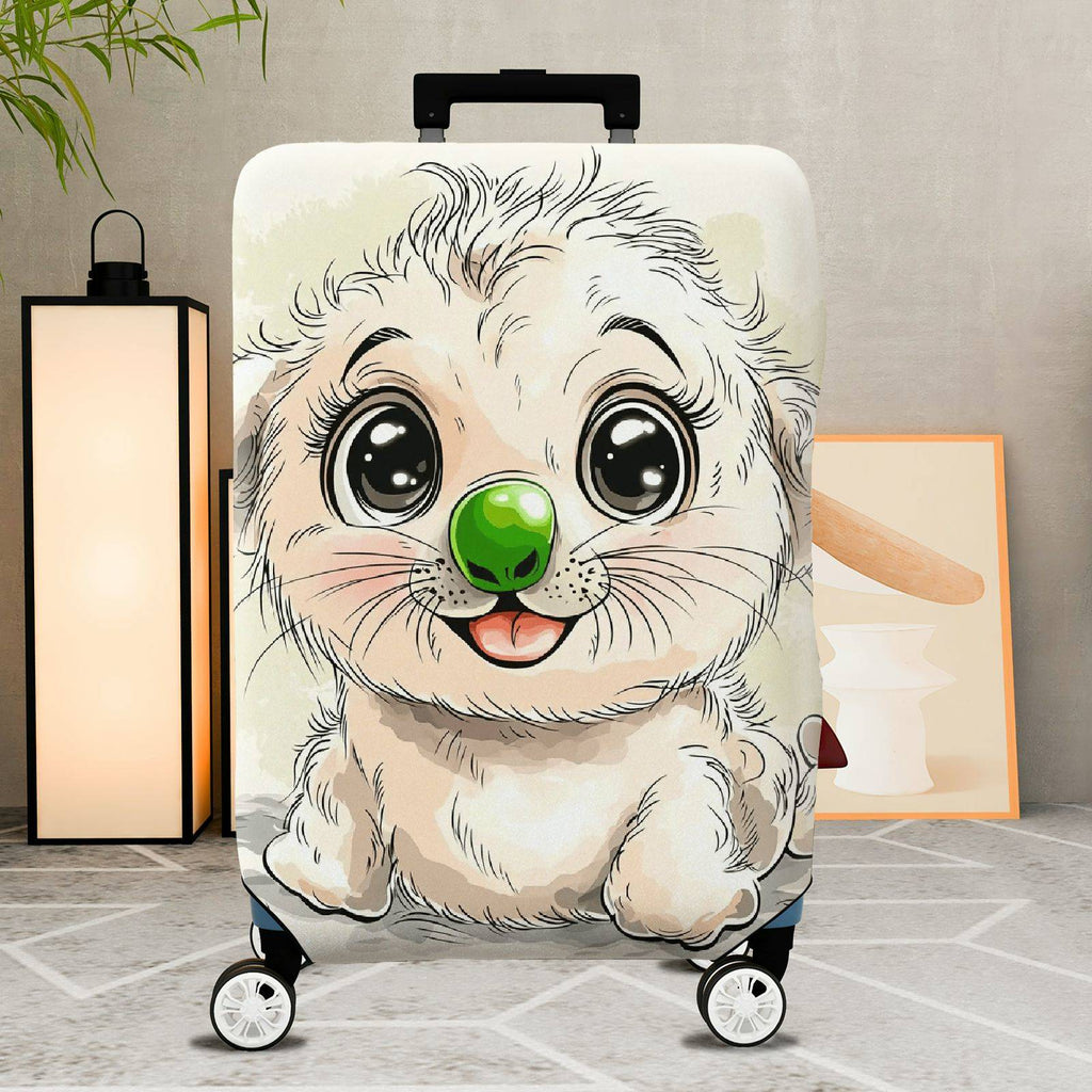 1-Piece Cute Dog  Animal Fun Playful Luggage  Suitcase Luggage Cover, Stretch Protective Sleeve