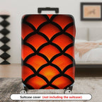 1-Piece Orange Black Geometric Abstract Modern Bold  Suitcase Luggage Cover, Stretch Protective Sleeve