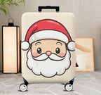 1-Piece Santa Claus  Cute Festive Holiday Fun  Suitcase Luggage Cover, Stretch Protective Sleeve