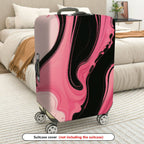 1-Piece Pink Black Abstract Fluid Artistic Modern Stylish  Suitcase Luggage Cover, Stretch Protective Sleeve
