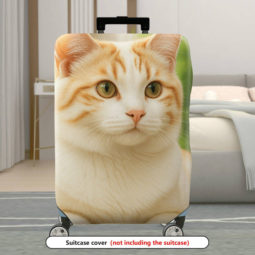 1-Piece Cute Cat Feline Animal Nature Whiskers  Suitcase Luggage Cover, Stretch Protective Sleeve