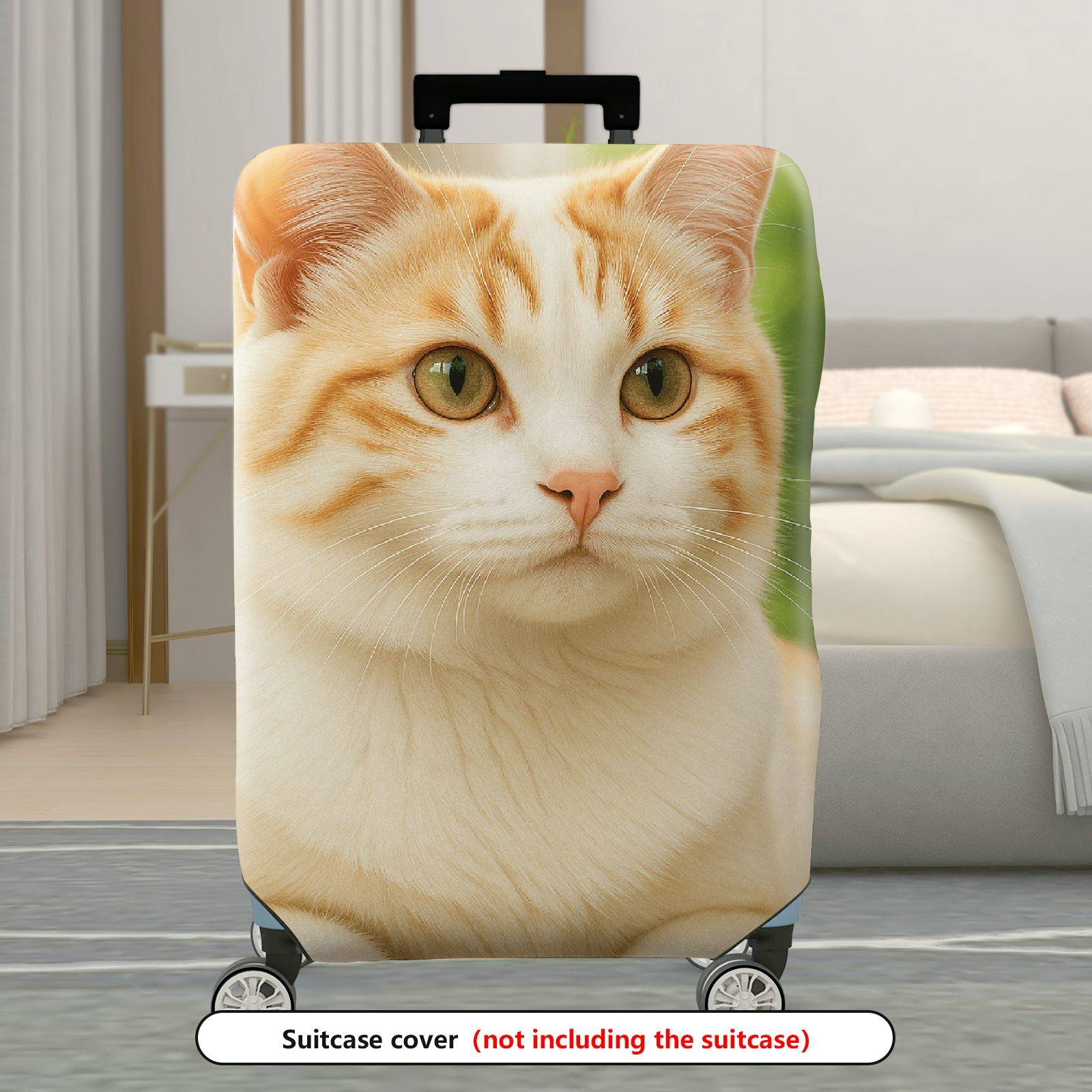1-Piece Cute Cat Feline Animal Nature Whiskers  Suitcase Luggage Cover, Stretch Protective Sleeve