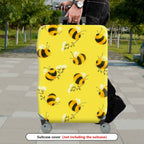 1-Piece Yellow Bee Floral Nature Cute Pattern  Suitcase Luggage Cover, Stretch Protective Sleeve