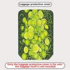 1-Piece Abstract Green Yellow Swirl Circular Artistic Vibrant  Suitcase Luggage Cover, Stretch Protective Sleeve