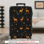 1-Piece Deer Starry Night Festive Cosmic Holiday  Suitcase Luggage Cover, Stretch Protective Sleeve