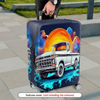 1-Piece Retro Sunset Truck Sky Artistic Colorful  Suitcase Luggage Cover, Stretch Protective Sleeve