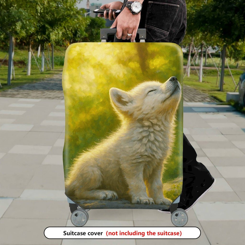 1-Piece Cute Animal Scenic Nature Yellow Happy  Suitcase Luggage Cover, Stretch Protective Sleeve