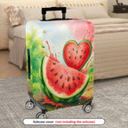 1-Piece Colorful Watermelon Splash Heart Summer Holiday Fruit  Suitcase Luggage Cover, Stretch Protective Sleeve