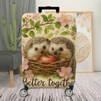 1-Piece Hedgehog Apple Floral Basket Love Cute  Suitcase Luggage Cover, Stretch Protective Sleeve