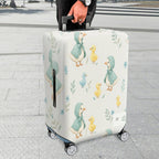 1-Piece Duckling Floral Pastel Cute Animal  Suitcase Luggage Cover, Stretch Protective Sleeve