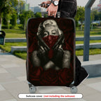 1-Piece Retro Dark Floral Mysterious Elegant Chic  Suitcase Luggage Cover, Stretch Protective Sleeve