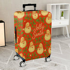 1-Piece Jolly Santa Festive Christmas Holiday Cheer Travel  Suitcase Luggage Cover, Stretch Protective Sleeve