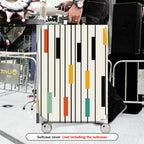 1-Piece Striped Colorful Geometric Abstract Modern Artistic  Suitcase Luggage Cover, Stretch Protective Sleeve