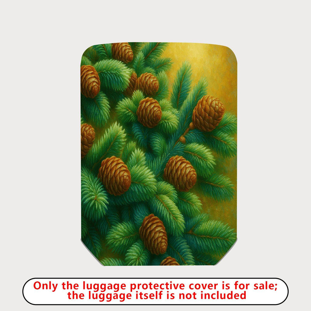 1-Piece Pine Tree Cone Evergreen Holiday Nature Winter  Suitcase Luggage Cover, Stretch Protective Sleeve