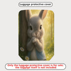 1-Piece Cute Rabbit Nature Forest Flower Animal  Suitcase Luggage Cover, Stretch Protective Sleeve