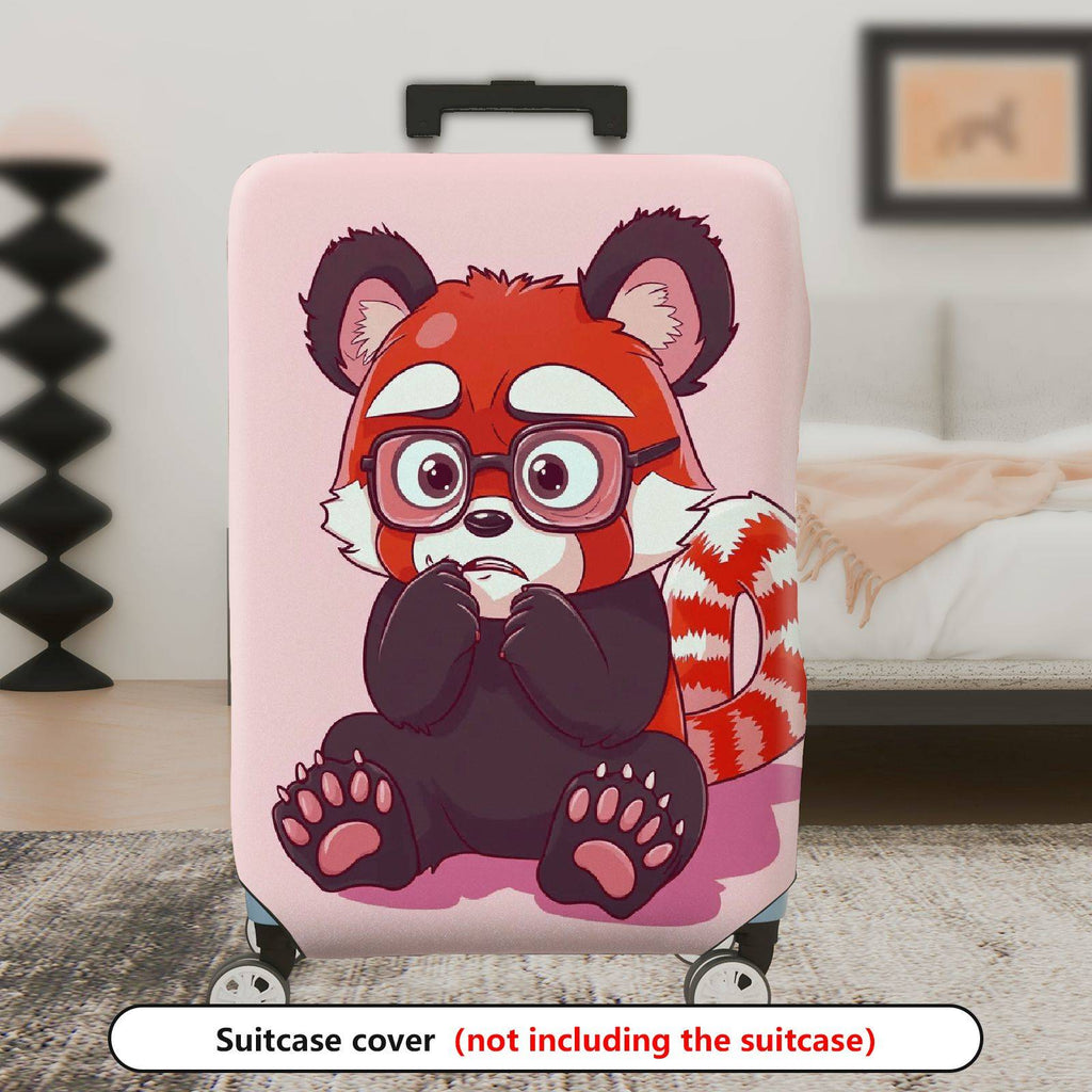 1-Piece Cute  Red Panda Animal Pink  Suitcase Luggage Cover, Stretch Protective Sleeve