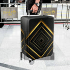 1-Piece Black Gold Geometric Diamond Elegant Stylish Modern  Suitcase Luggage Cover, Stretch Protective Sleeve