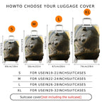 1-Piece Cute Animal Nature Wildlife Fun Decorative  Suitcase Luggage Cover, Stretch Protective Sleeve