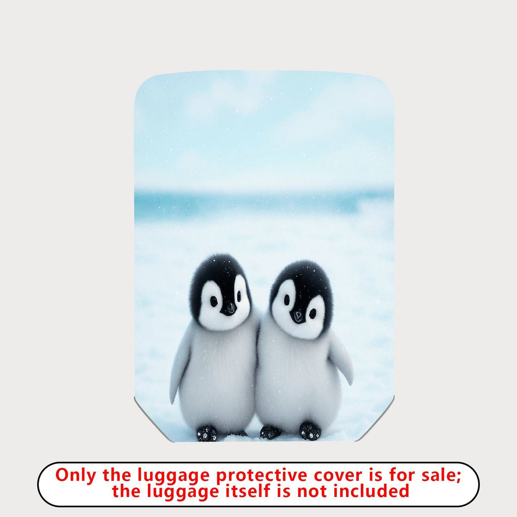 1-Piece Cute Adorable Winter Penguin Snow Friends  Suitcase Luggage Cover, Stretch Protective Sleeve