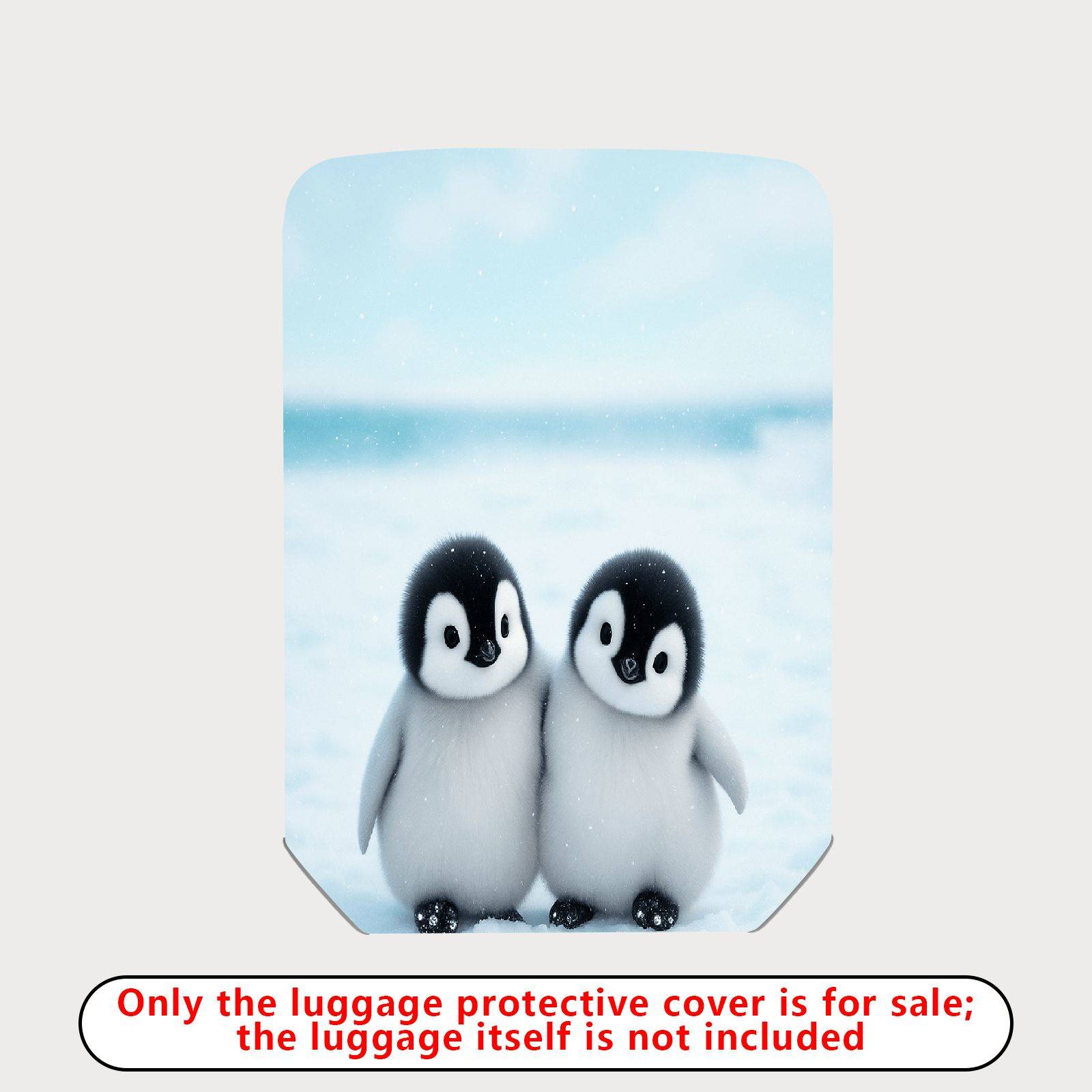 1-Piece Cute Adorable Winter Penguin Snow Friends  Suitcase Luggage Cover, Stretch Protective Sleeve