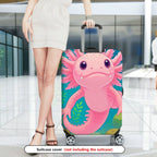 1-Piece Axolotl Underwater Cute Playful Fun Whimsical  Suitcase Luggage Cover, Stretch Protective Sleeve
