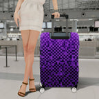 1-Piece Purple Geometric Checkered Abstract Modern Stylish  Suitcase Luggage Cover, Stretch Protective Sleeve
