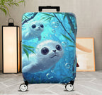 1-Piece Cute  Ocean Animal Water Bubbles Seal  Suitcase Luggage Cover, Stretch Protective Sleeve