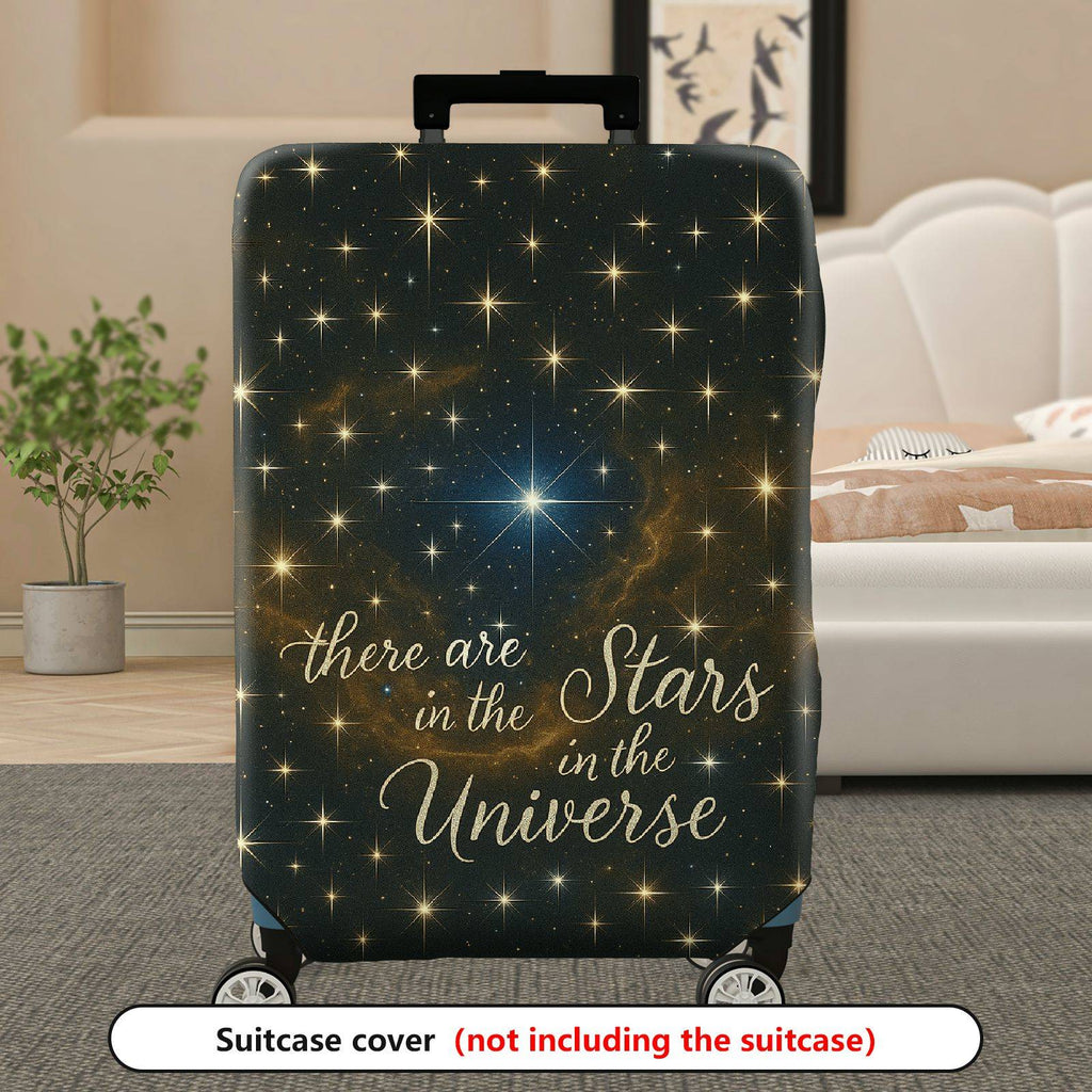 1-Piece Starry Cosmic Universe Galaxy Inspirational Quote Constellation  Suitcase Luggage Cover, Stretch Protective Sleeve