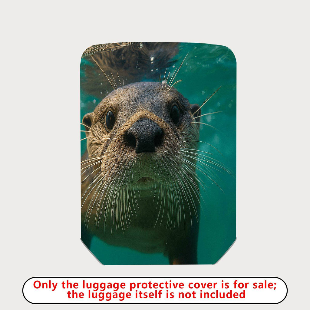 1-Piece Cute Otter Underwater Nature Animal Fun  Suitcase Luggage Cover, Stretch Protective Sleeve