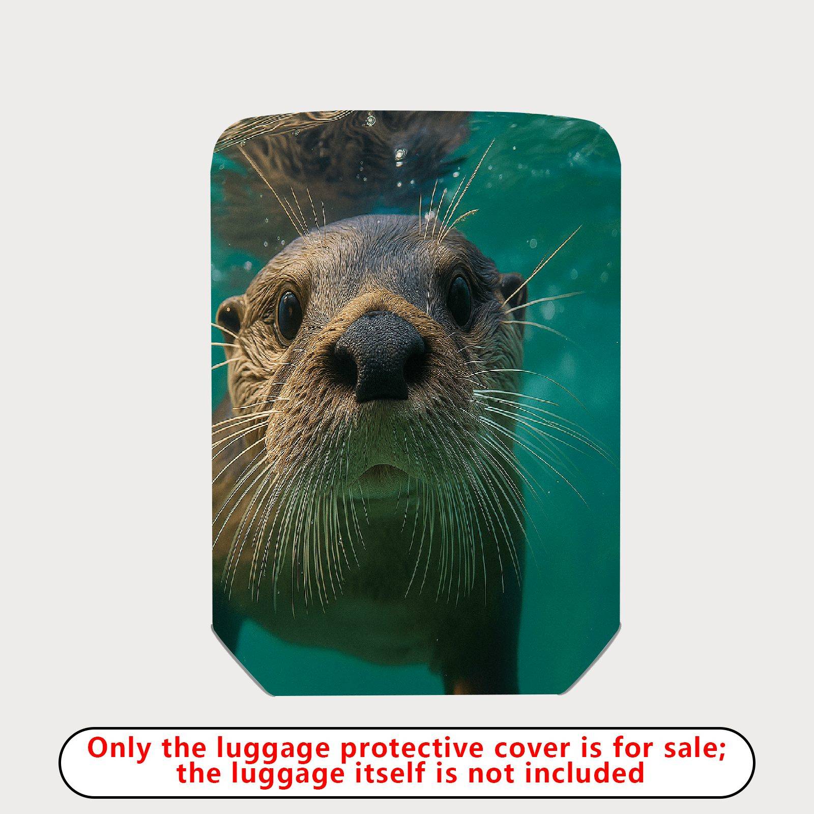 1-Piece Cute Otter Underwater Nature Animal Fun  Suitcase Luggage Cover, Stretch Protective Sleeve