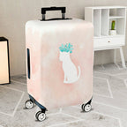 1-Piece Cat Plant Watercolor Pink Cute Stylish Modern  Suitcase Luggage Cover, Stretch Protective Sleeve