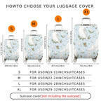 1-Piece Owl Pinecone Pattern Snow Landscape Winter Animal  Suitcase Luggage Cover, Stretch Protective Sleeve