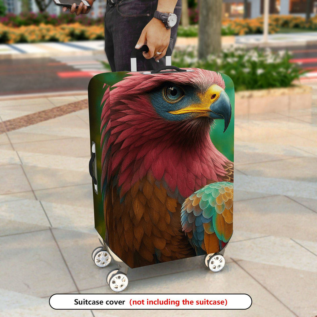 1-Piece Vibrant Parrot Bird Colorful Nature Artistic Wildlife  Suitcase Luggage Cover, Stretch Protective Sleeve