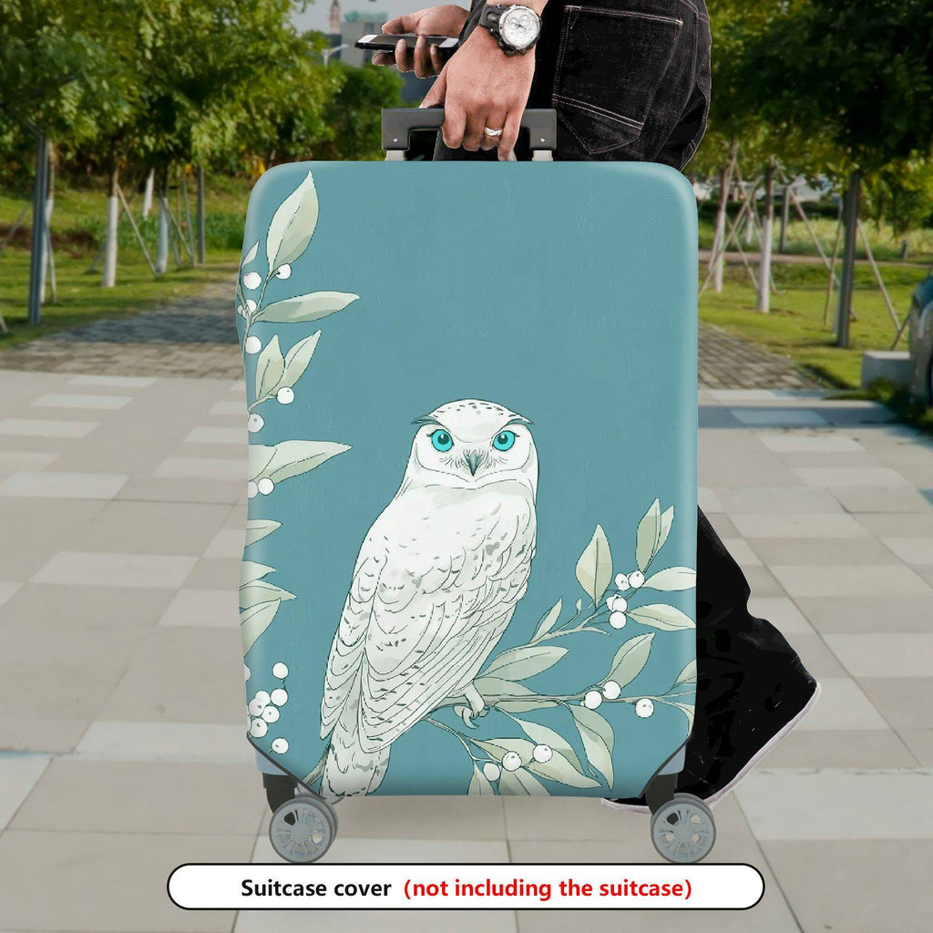 1-Piece Nature Floral Bird Animal Owl  Suitcase Luggage Cover, Stretch Protective Sleeve